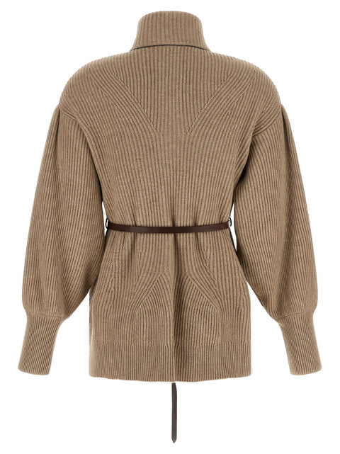 Brunello Cucinelli English Half-ribbed Cardigan