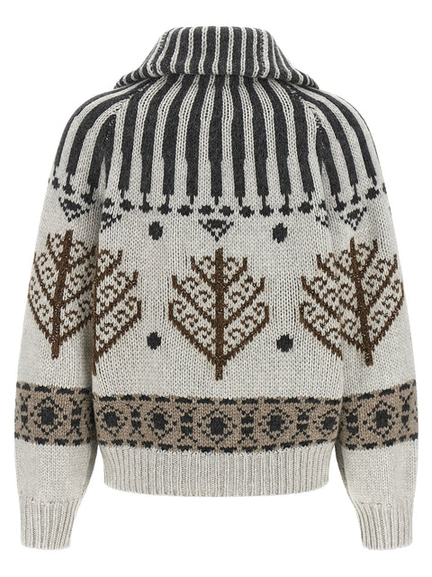 Brunello Cucinelli Multicolor Nordic Heritage Cardigan