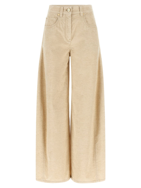 Brunello Cucinelli Beige Wide Pants