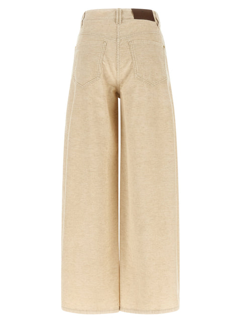 Brunello Cucinelli Beige Wide Pants