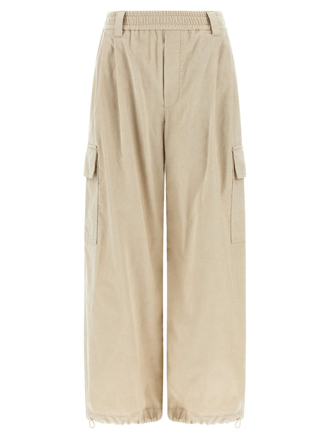 Brunello Cucinelli Beige Baggy Cargo Pants