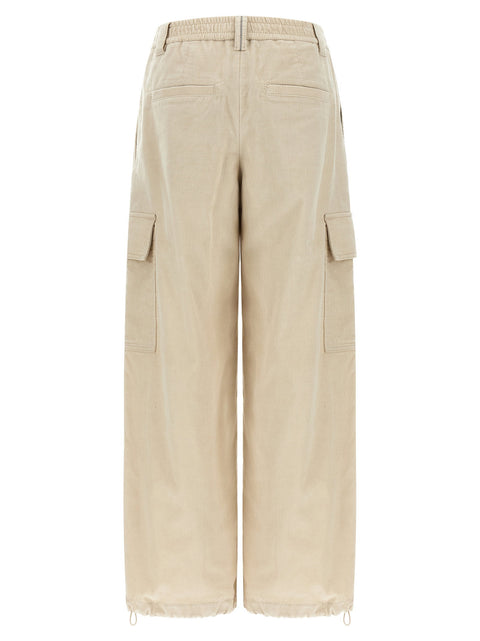 Brunello Cucinelli Beige Baggy Cargo Pants