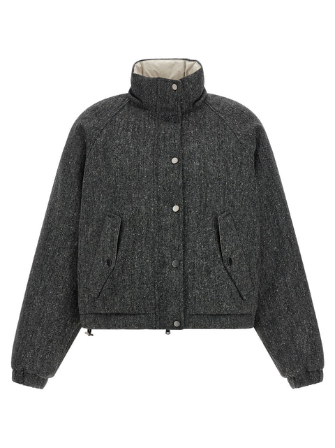 Brunello Cucinelli Shiny Zipper Pull Down Jacket
