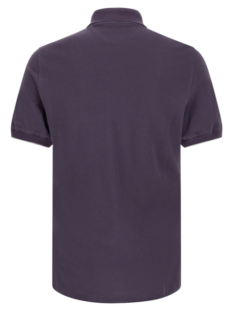 Brunello Cucinelli Purple Logo Embroidery Polo Shirt