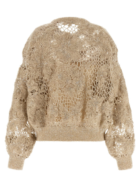 Brunello Cucinelli Whispering Bloom Embroidery Sweater