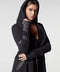 Maitri Stretch Wrap Traveler Jacket with Silk Lined Hood and Vegan Leather Details Black/Black