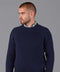 Mens 100% British Wool Heavyweight Ribbed Jumper Navy