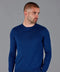 Mens Extra Fine Merino Wool Crew Neck Jumper Indigo Blue