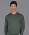 Mens Extra Fine Merino Wool Crew Neck Jumper Khaki