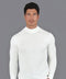 Mens Extra Fine Merino Wool Mock Turtleneck Jumper White