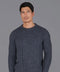 Mens Fisherman's British Wool Cable Jumper Charcoal