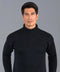 Mens Heavyweight Cotton Submariner Roll Neck Jumper Black