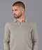 Mens Lightweight Cotton Buttonless Polo Shirt Fawn