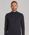Mens Lightweight Merino Cashmere Mock Turtle Neck Jumper Submarine Navy
