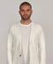 Mens Lightweight Organic Cotton Linen Knitted Blazer Off White