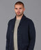 Mens Midweight 100% Cotton Shawl Collar Cardigan Navy