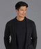 Mens Midweight Cotton Deconstructed Knitted Blazer Black