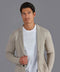 Mens Midweight Cotton Deconstructed Knitted Blazer Fawn