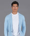 Mens Midweight Cotton Deconstructed Knitted Blazer Pale Blue