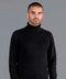 Mens Midweight Cotton Fitted Submariner Roll Neck Jumper Black