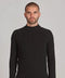 Mens Midweight Cotton Ribbed Mock Turtle Neck Jumper Black