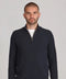 Mens Midweight Cotton Zip Neck Jumper Navy