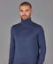 Mens Superfine Merino Silk Roll Neck Jumper Slate Blue