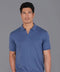 Mens Ultra Fine Cotton Buttonless Polo Shirt Indigo Blue