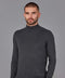 Mens Ultra Fine Cotton Mock Turtle Neck Jumper Anthracite Grey