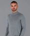 Mens Ultra Fine Cotton Mock Turtle Neck Jumper Ash Grey