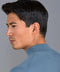 Mens Ultra Fine Cotton Mock Turtle Neck Jumper Bluestone