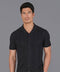 Mens Ultra Fine Cotton Open Knit Cuban Collar Shirt Black