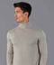 Mens Ultra Fine Cotton Roll Neck Jumper Fawn