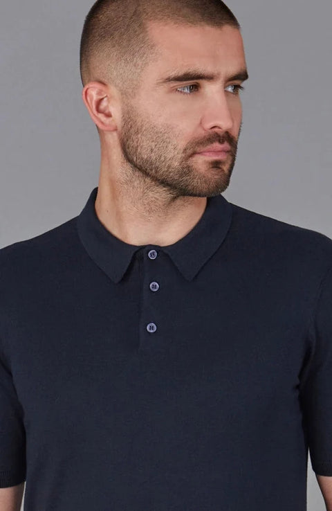 Mens Ultra Fine Cotton Short Sleeve Polo Shirt Navy