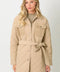 Mix Media Quilting Jacket - Latte