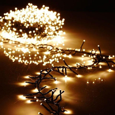 LED Connectable Warm White Cluster Light Garland, w/Timer and Remote