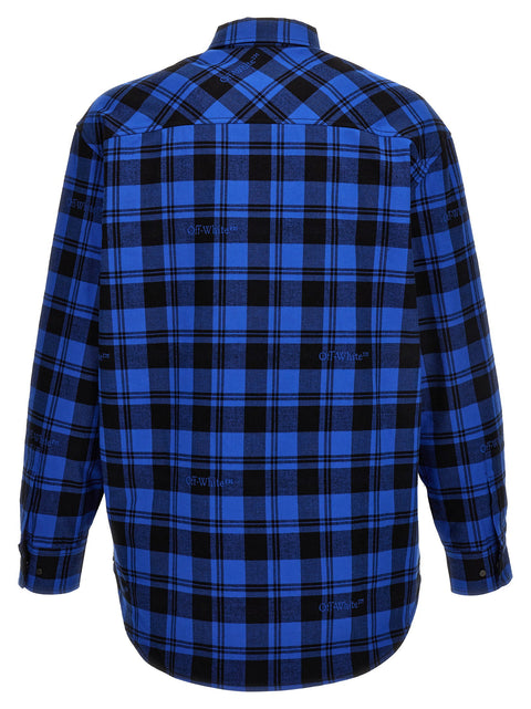 Off White Check Flannel Overshirt