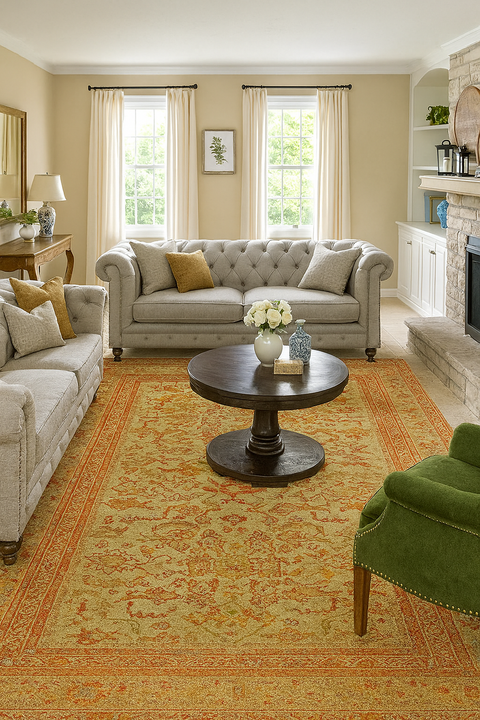 Ushak Collection Area Rug Ultra Soft Washable Rug, Non Slip Area Rug Indoor, Stain Resistant Rugs for Living Room Bedroom Vintage Home Decor