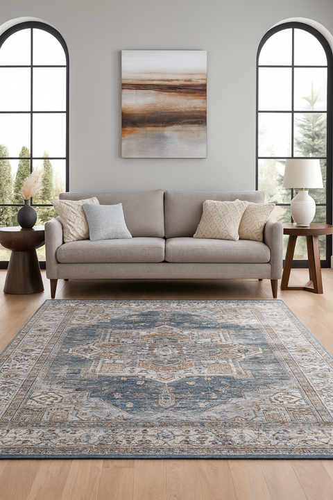 Serapi Collection Area Rug Ultra Soft Washable Rug, Non Slip Area Rug Indoor, Stain Resistant Rugs for Living Room Bedroom Vintage Home Decor