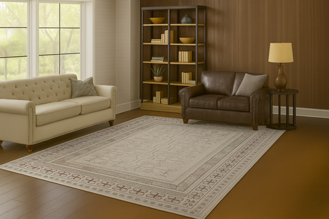 Ushak Collection Area Rug Ultra Soft Washable Rug, Non Slip Area Rug Indoor, Stain Resistant Rugs for Living Room Bedroom Vintage Home Decor