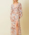 Paisley Print Pleated Ruffle Maxi Dress for Women