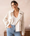 Plain Cropped Cotton Trench Coat White