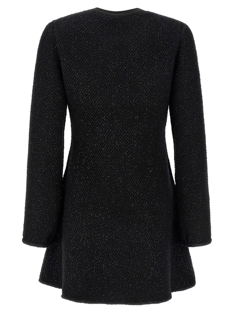 Self-Portrait Black Sequin Knit Mini Dress