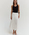 Remi Poplin Box Pleated Midi Skirt - White