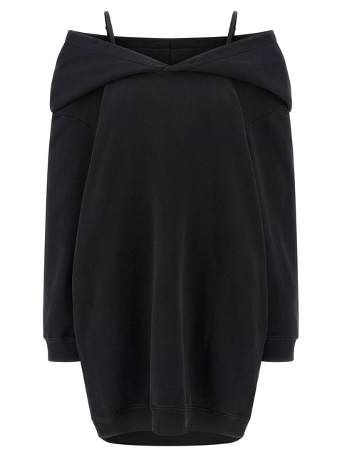 Mm6 Maison Margiela Off-shoulder Hooded Dress