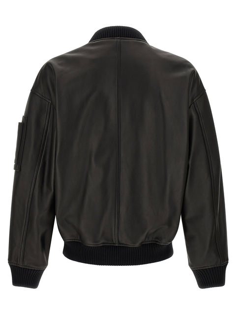 Dsquared2 Leather Bomber Jacket