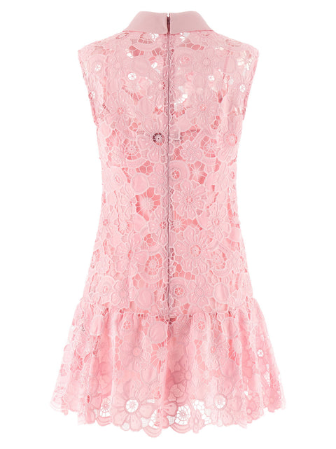 Self-Portrait Pink Lace Collared Dress