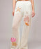 Seashell Embroidered Elastic Waist Pants