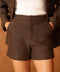 Sequined Tweed Shorts with Wool