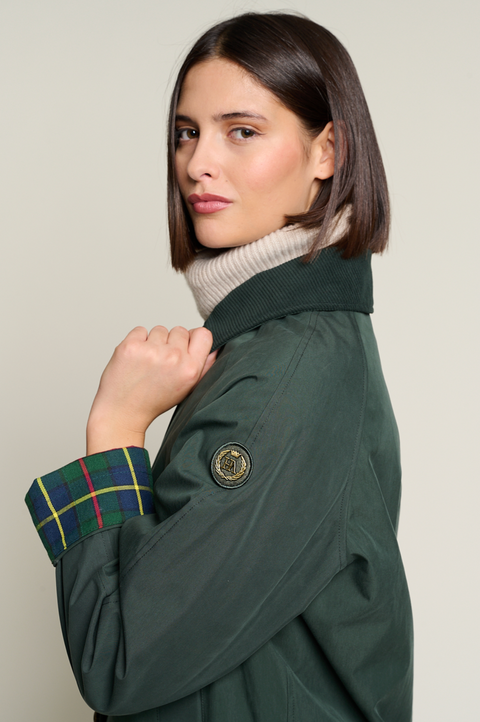 Short Women’S Parka With Corduroy Collar